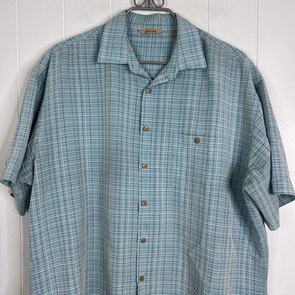 Paradise Collection Teal Blue‎ and White Buttondown Casual Shirt SZ XL - Picture 2 of 7